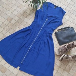 H&M royal blue zip up dress